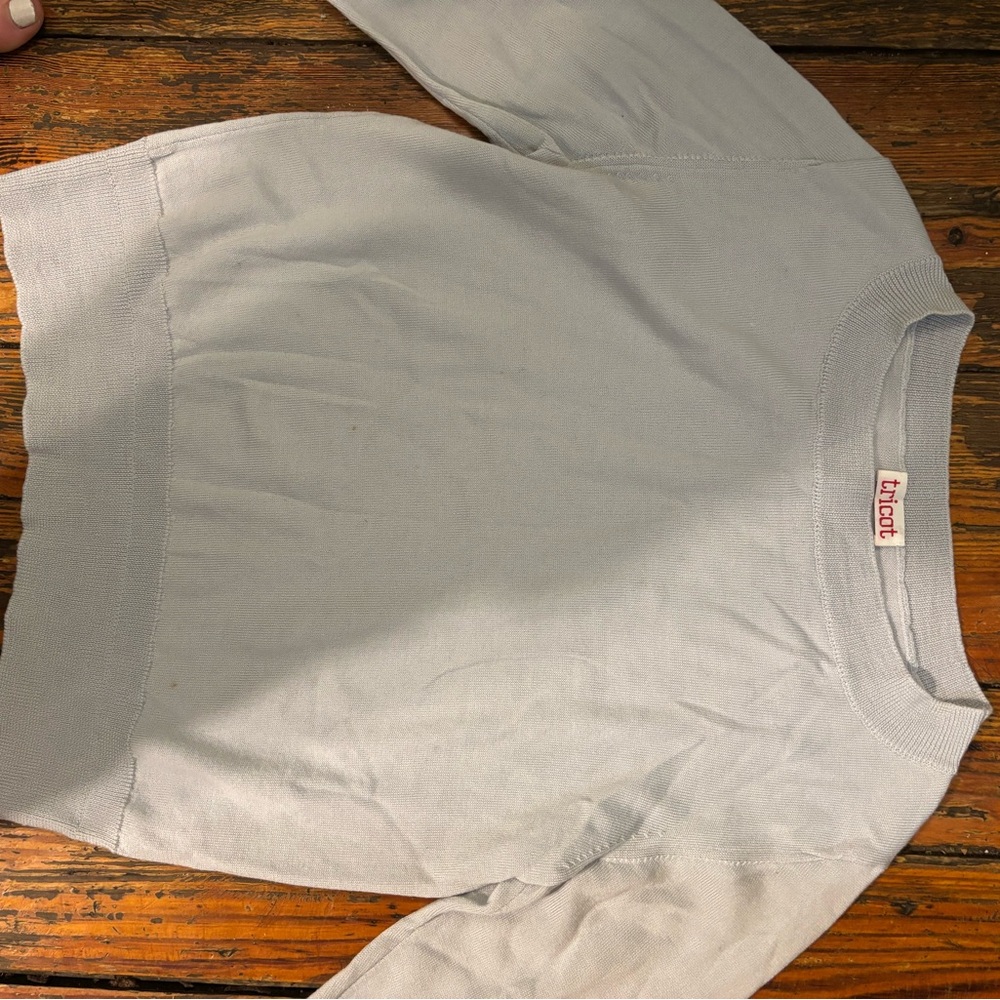 Blue Crew Neck Sweater Classic Knit